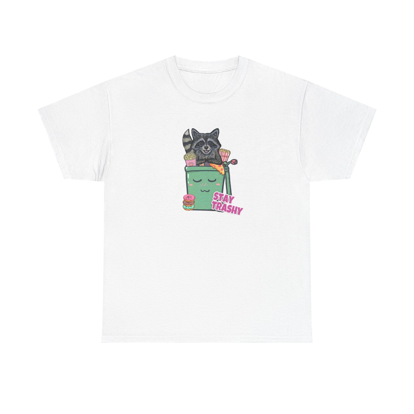 Stay Trashy Unisex Heavy Cotton Tee - Fun Graphic T-Shirt for Animal Lovers