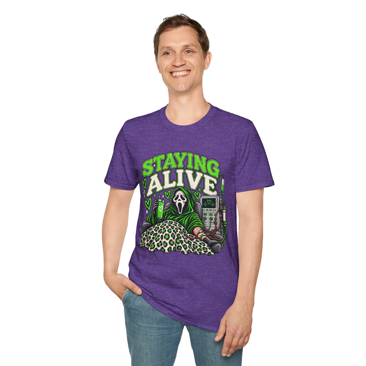 Staying Alive Dialysis Softstyle T-Shirt – Funny Kidney Awareness Tee