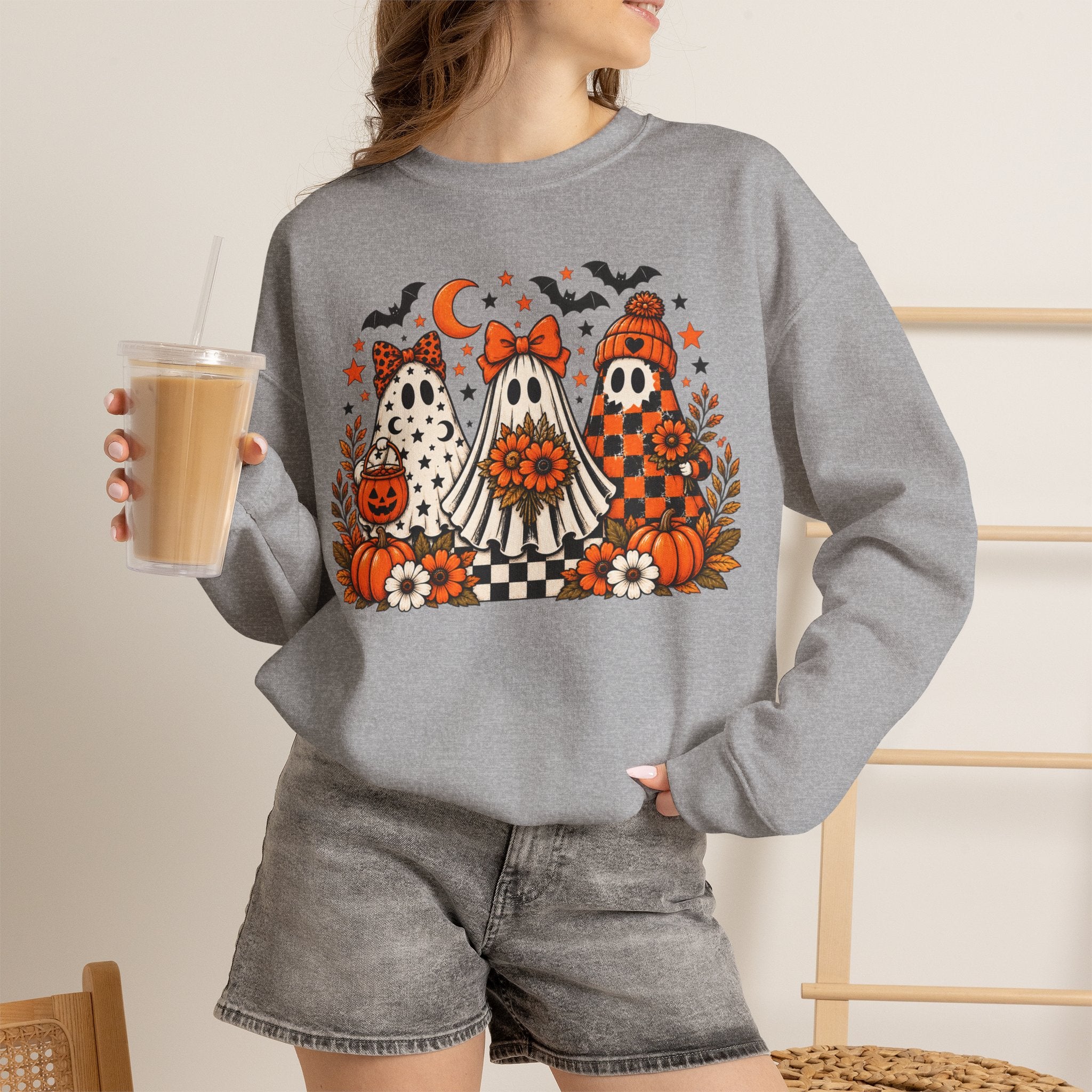 Cute Halloween Ghosts Crewneck Sweatshirt