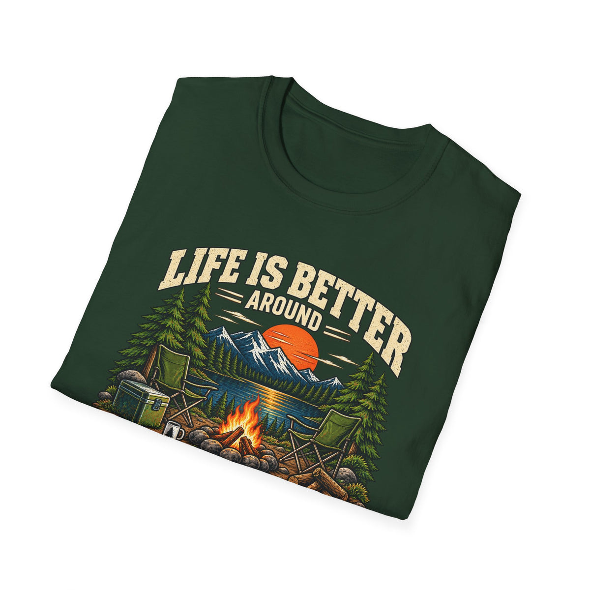 Campfire Therapy – Funny Camping & Outdoors Tee
