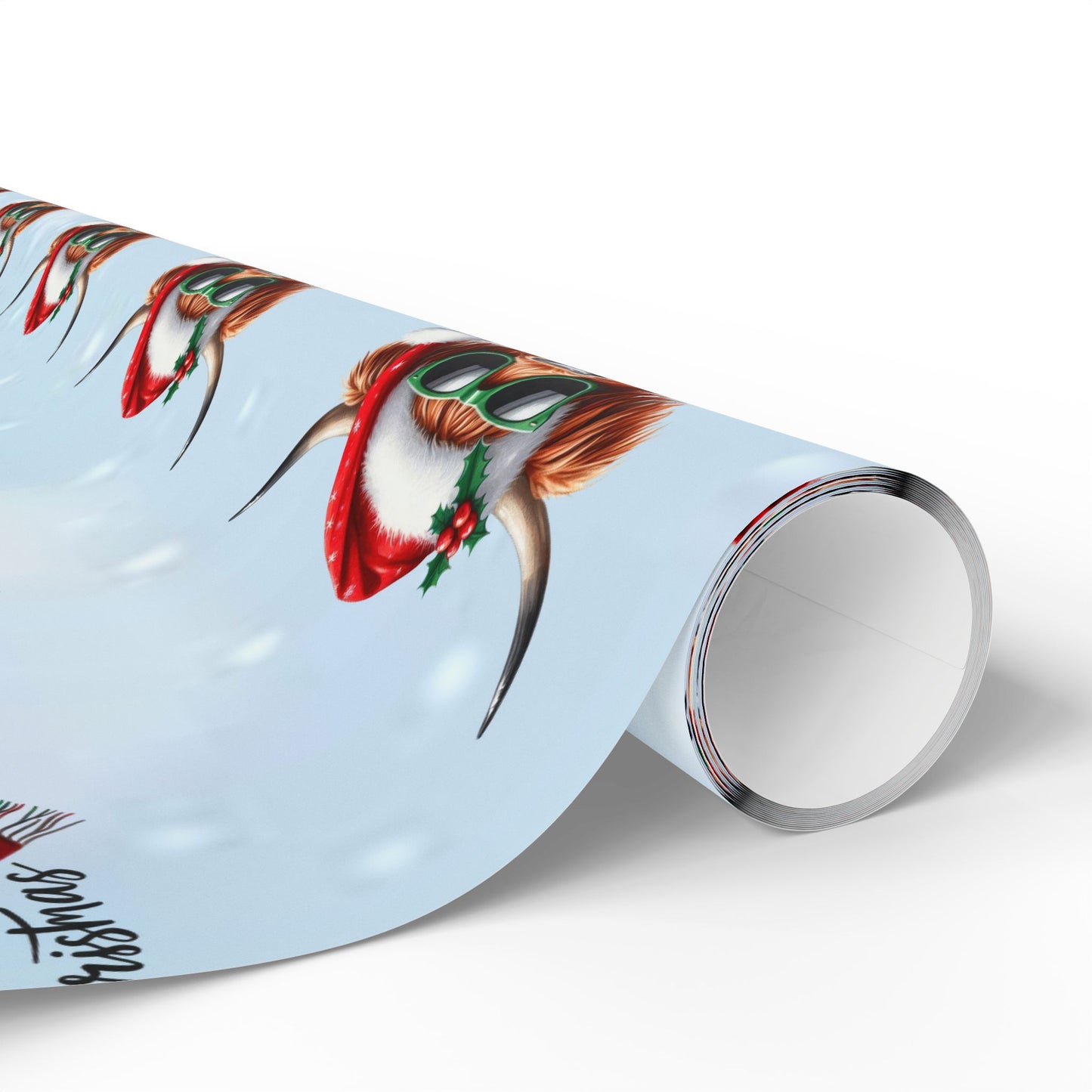 Mooey Christmas Highland Cow Wrapping Paper