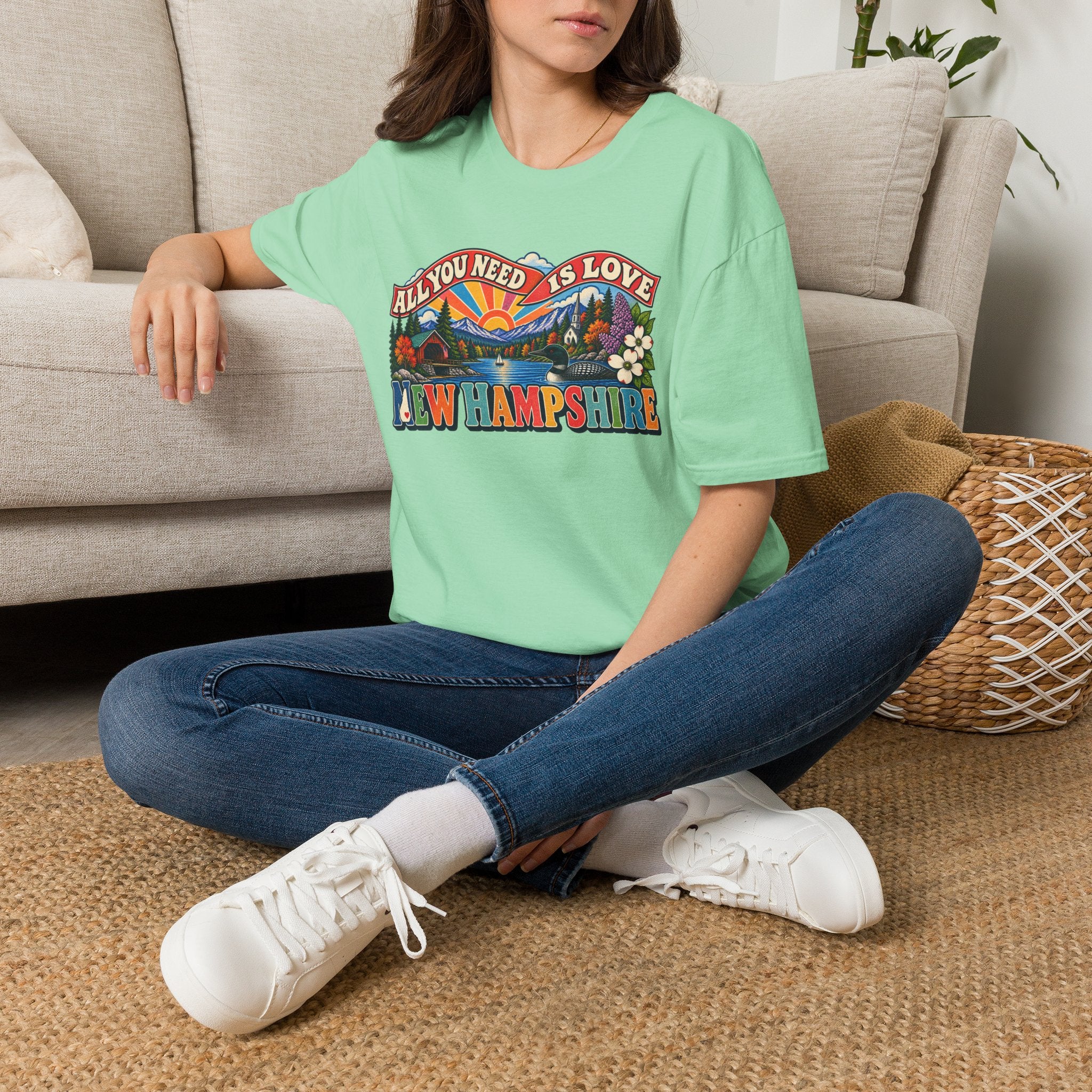 New Hampshire Retro 'All You Need Is Love' T-Shirt