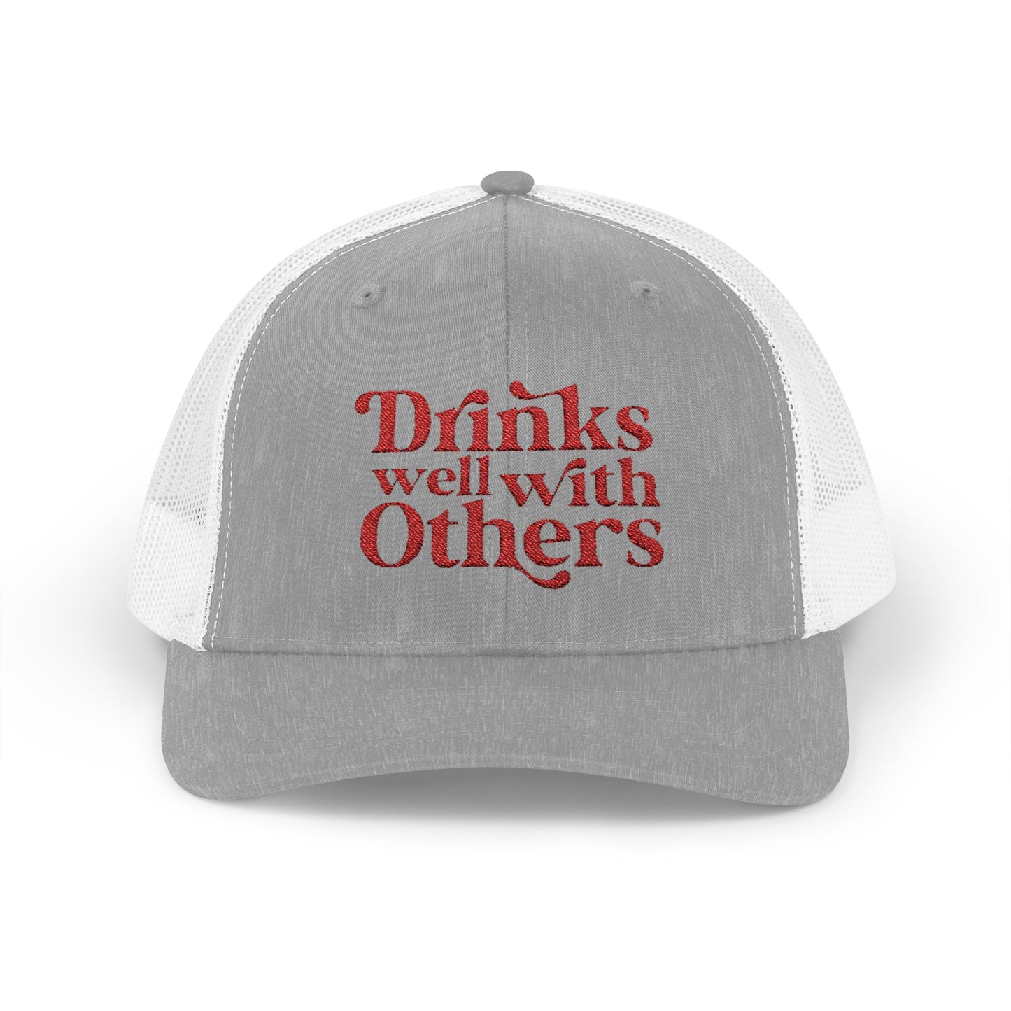 Humorous Snapback Trucker Cap - Perfect for Parties, Gatherings, and Gifts, Drinks Well with Others, Fun Hat, Funny Gift Idea, Casual Style