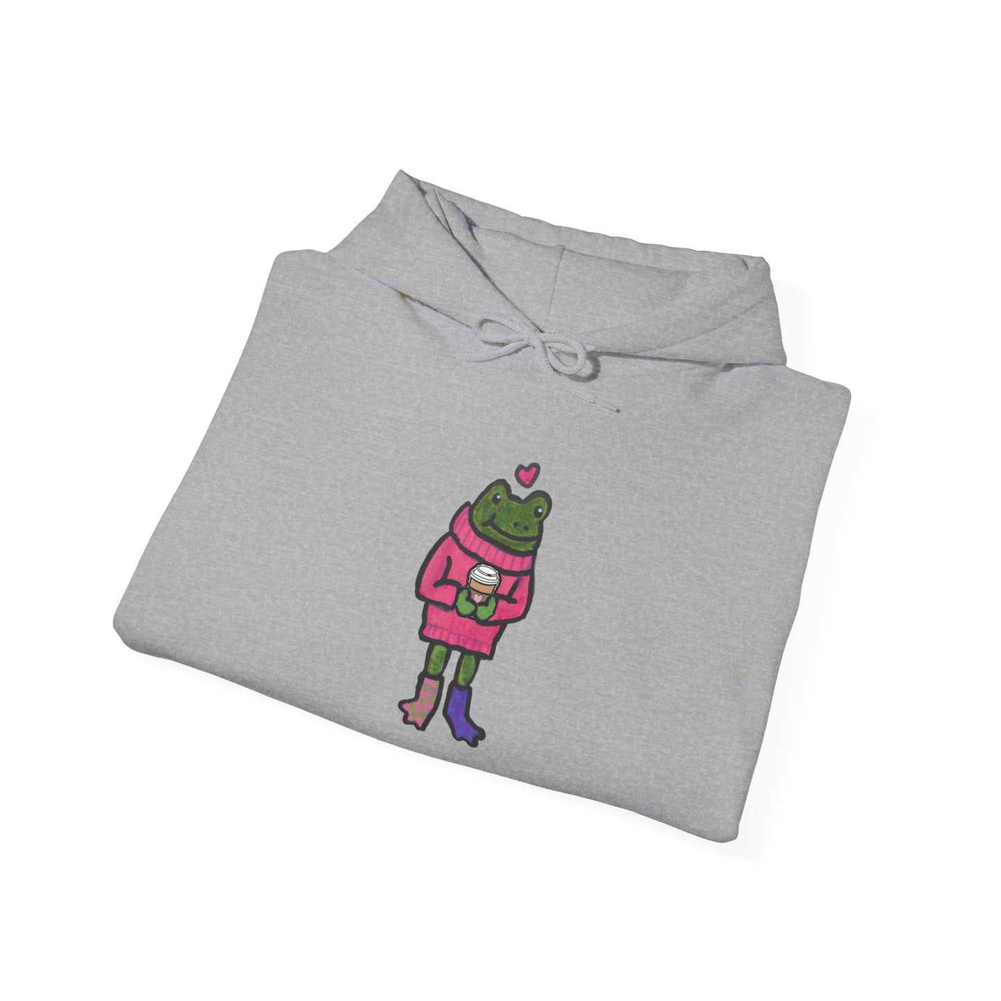 Cute Frog-Themed Unisex Hoodie - Cozy Heavy Blend Sweatshirt for All Occasions