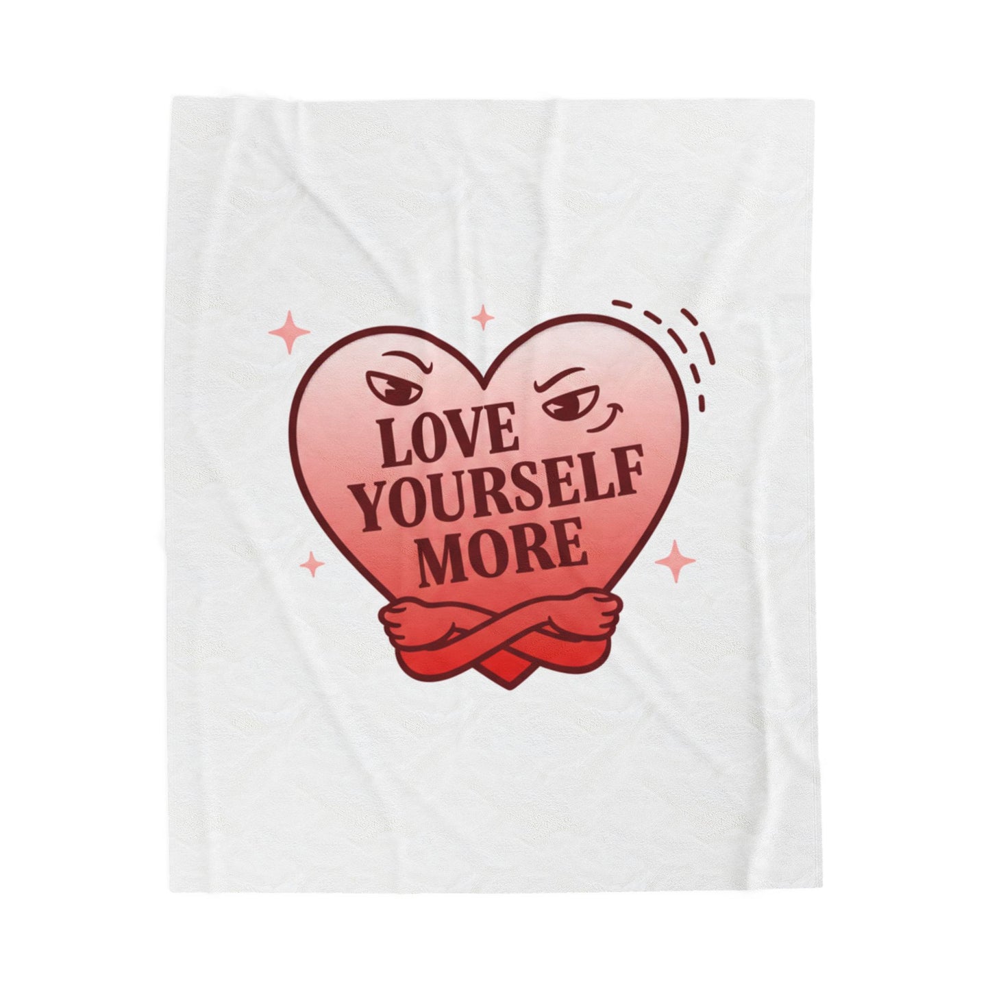 Love Yourself More Velveteen Plush Blanket | anti love heart, edgy Valentine