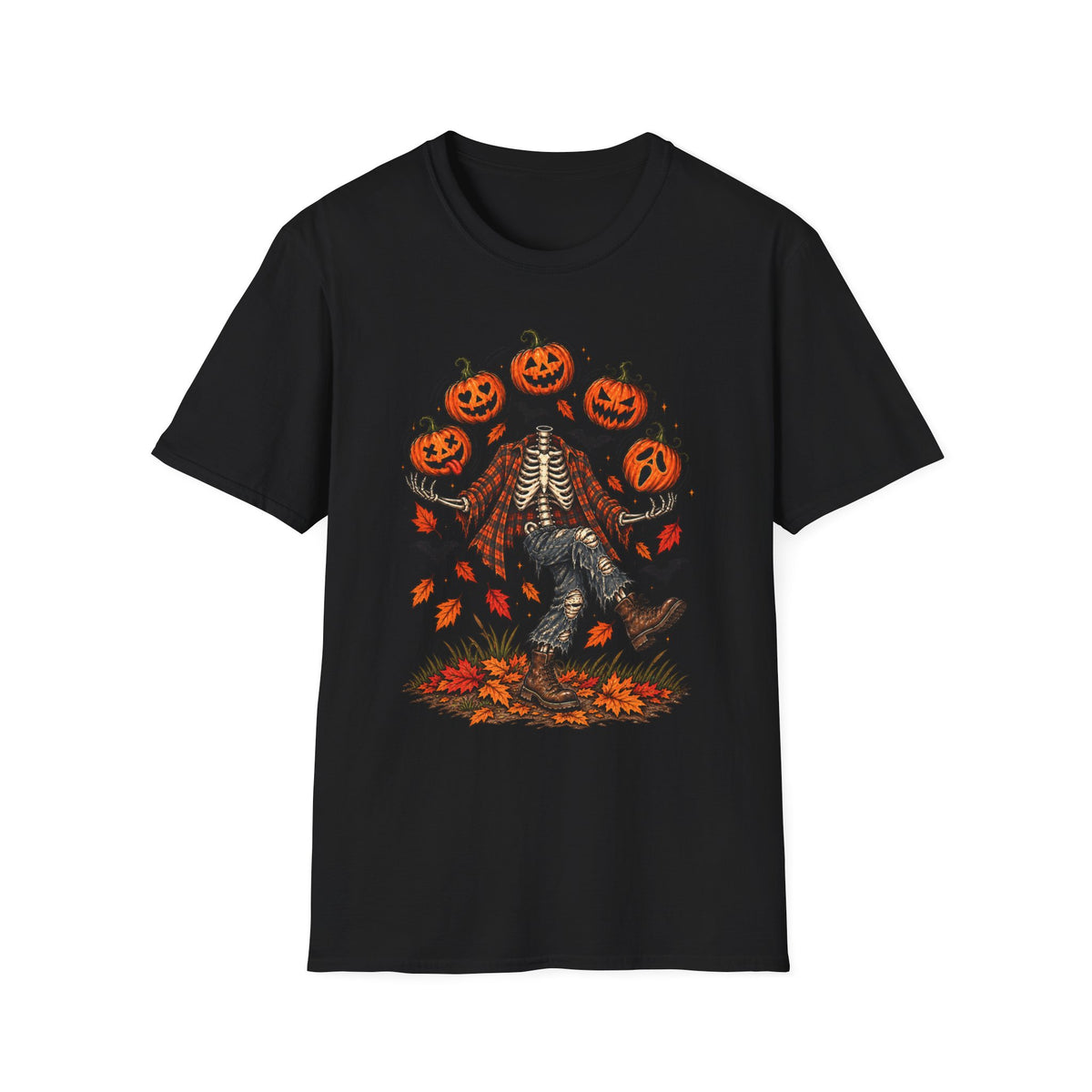 Headless Harvest – Juggling Pumpkins Halloween Tee 🎃💀