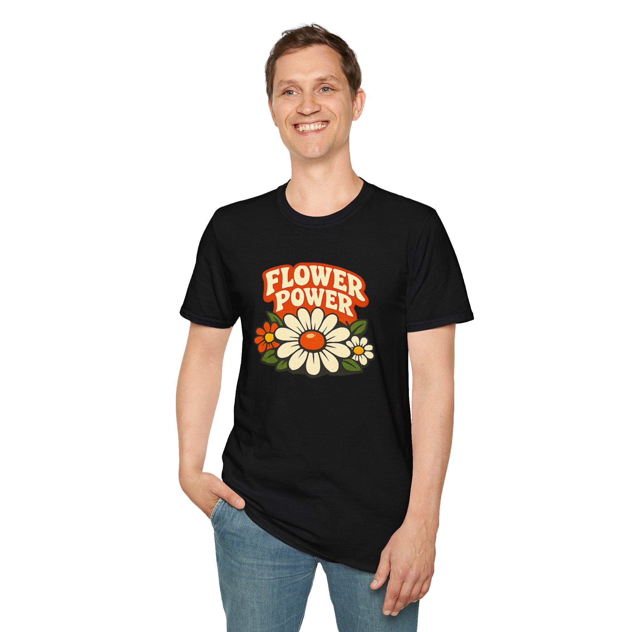 Retro Flower Power Graphic T-Shirt — Vintage 60s Floral Vibe