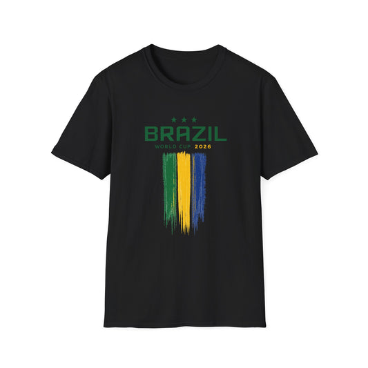 Brazil World Cup T-Shirt — Brush Stroke Flag Soccer Tee