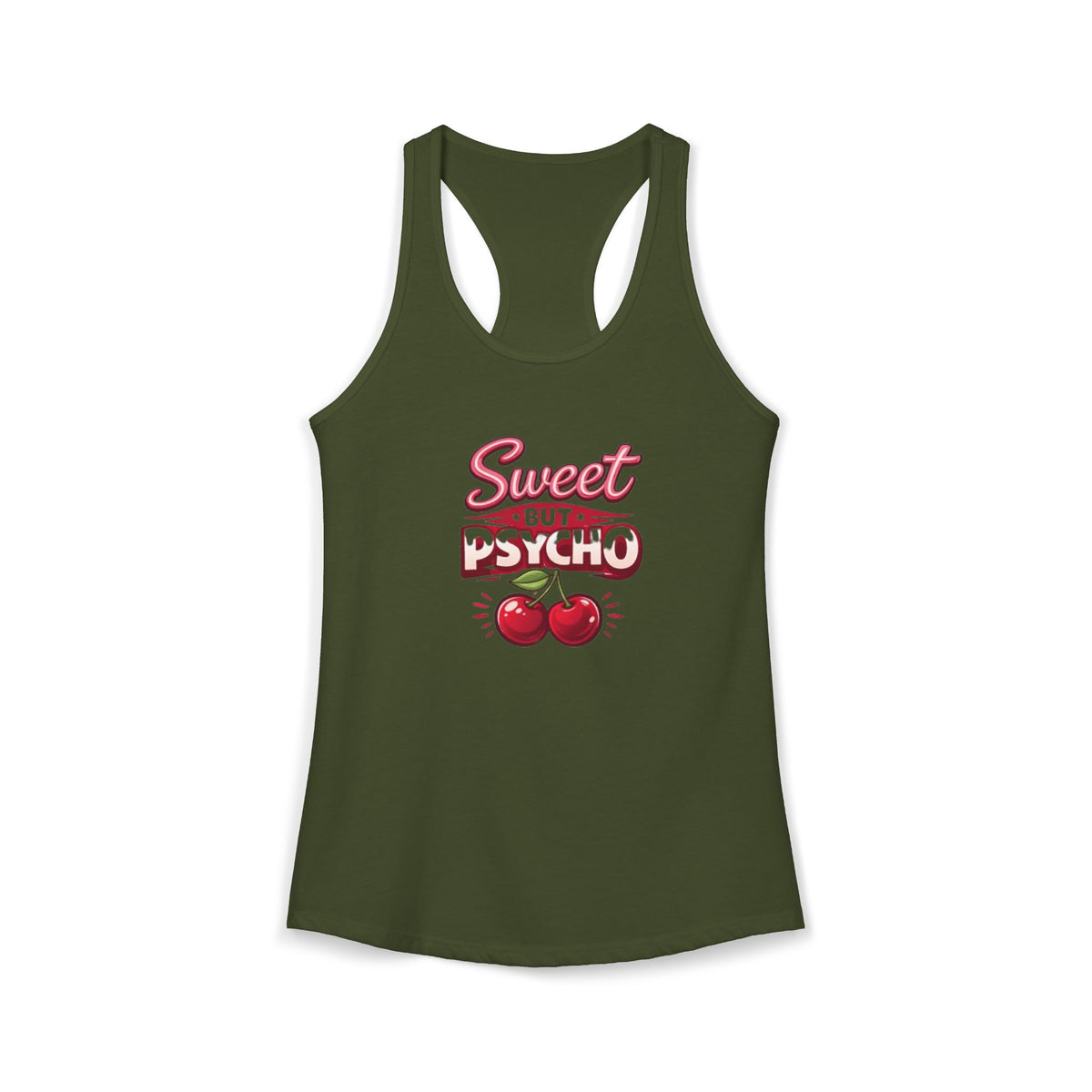 Sweet But Psycho Racerback Tank — Women's Graphic Tank Top