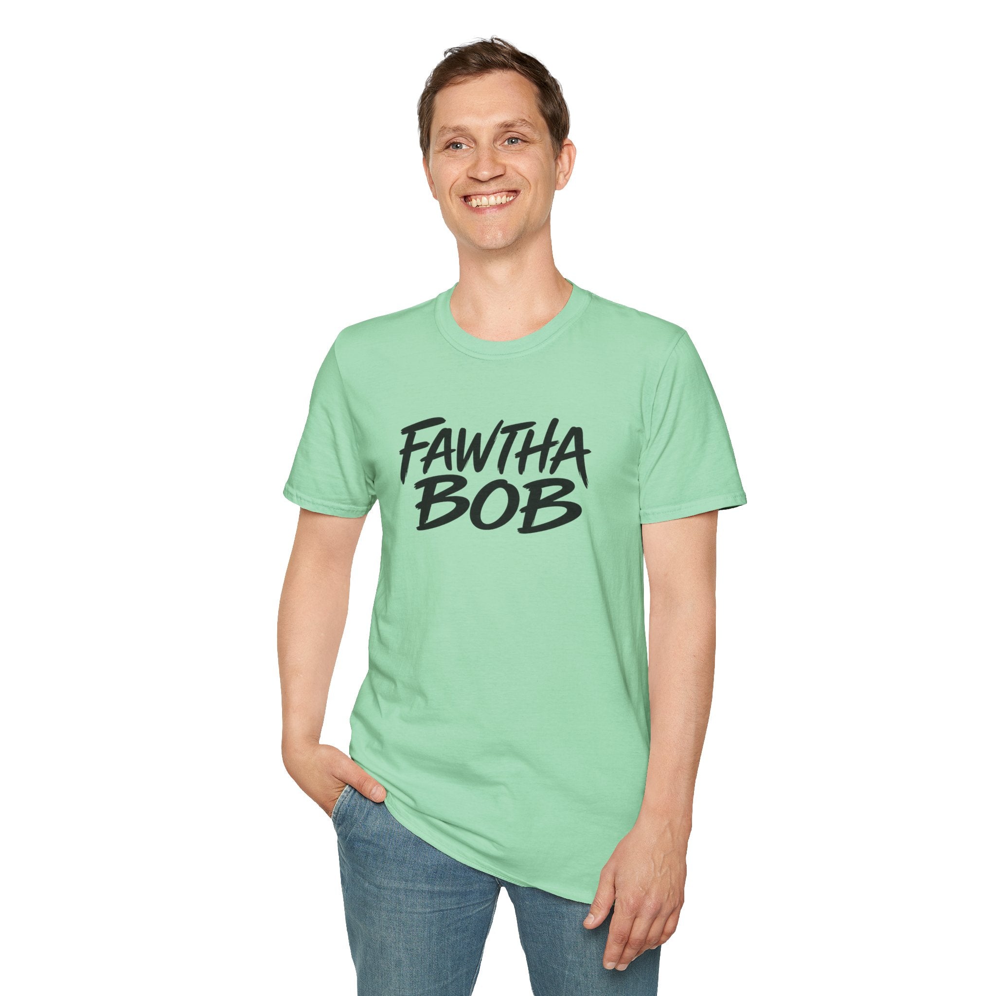Fawtha Bob Graphic T‑Shirt — Bold Script Casual Tee