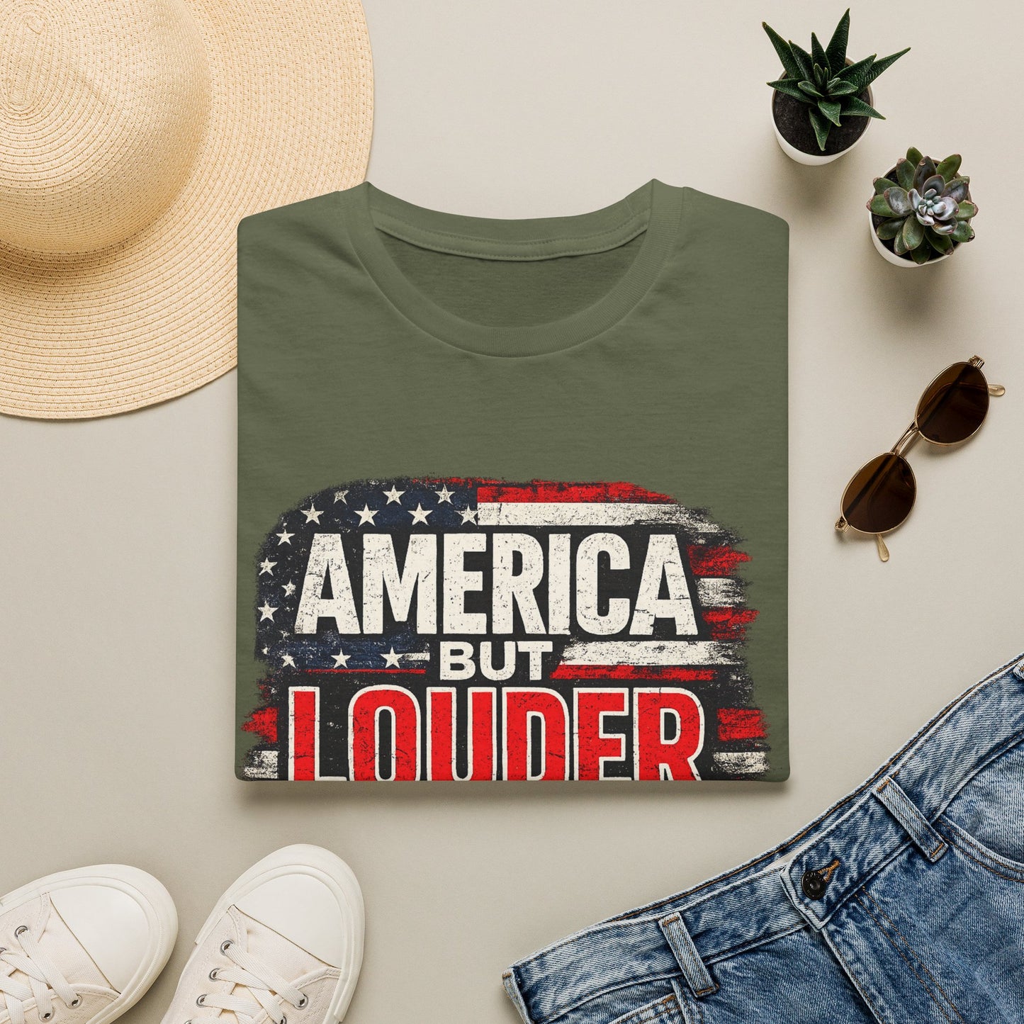 America But Louder T-Shirt — Patriotic American Flag Graphic Tee