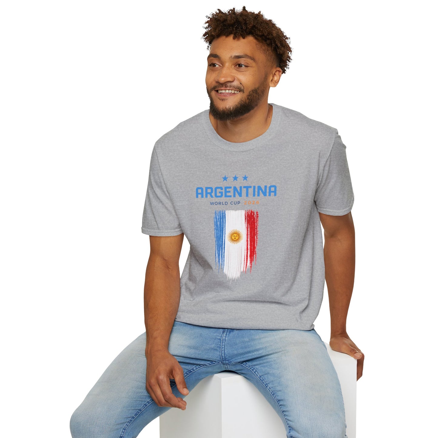 Argentina World Cup T-Shirt – Distressed Flag & Crest Soccer Tee