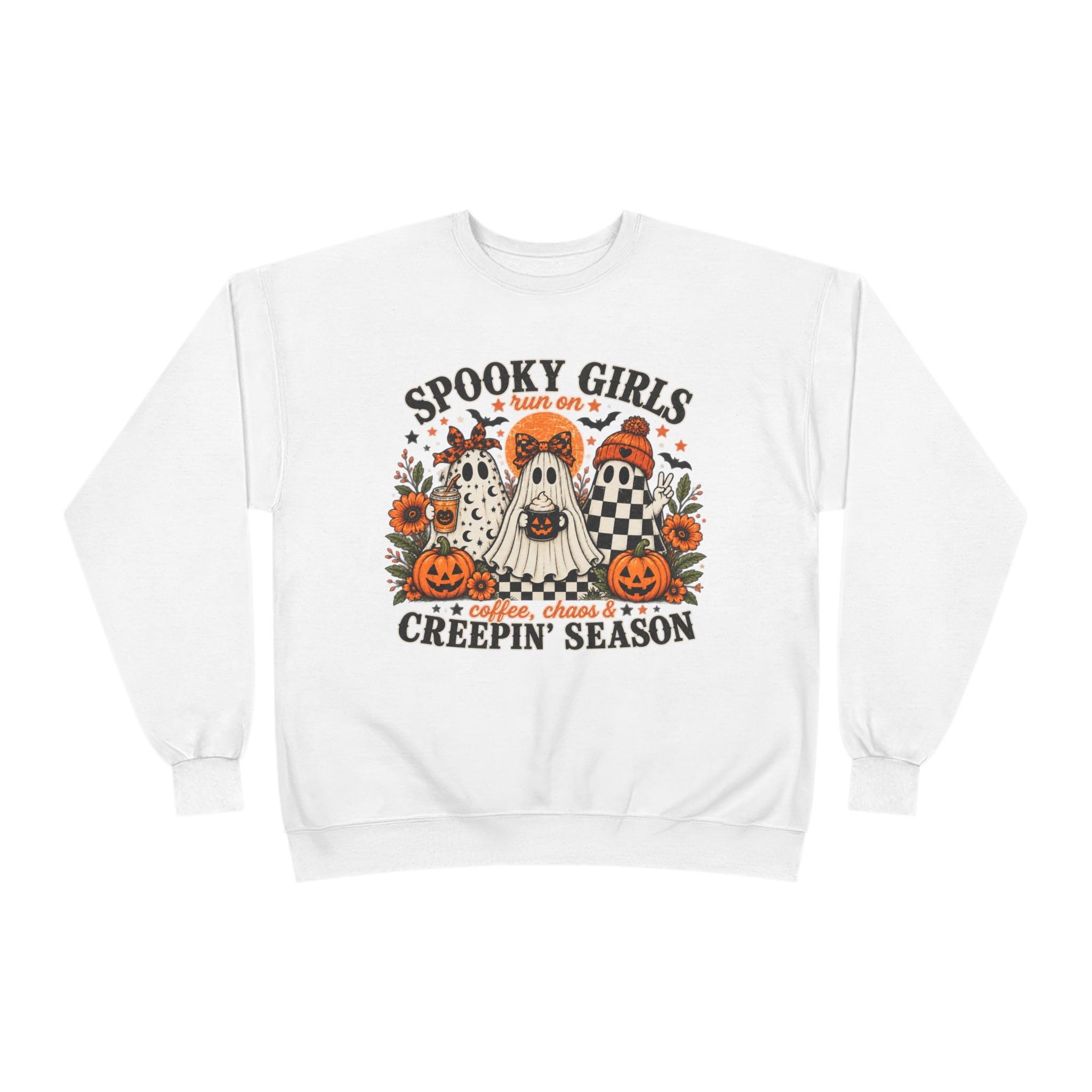 Spooky Girls Coffee & Chaos Halloween Sweatshirt