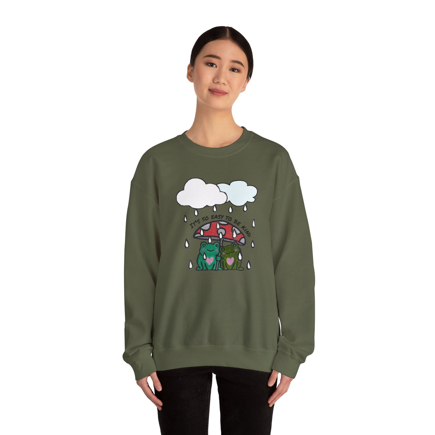 Cute Frogs Kindness Crewneck Sweatshirt - Unisex Heavy Blend