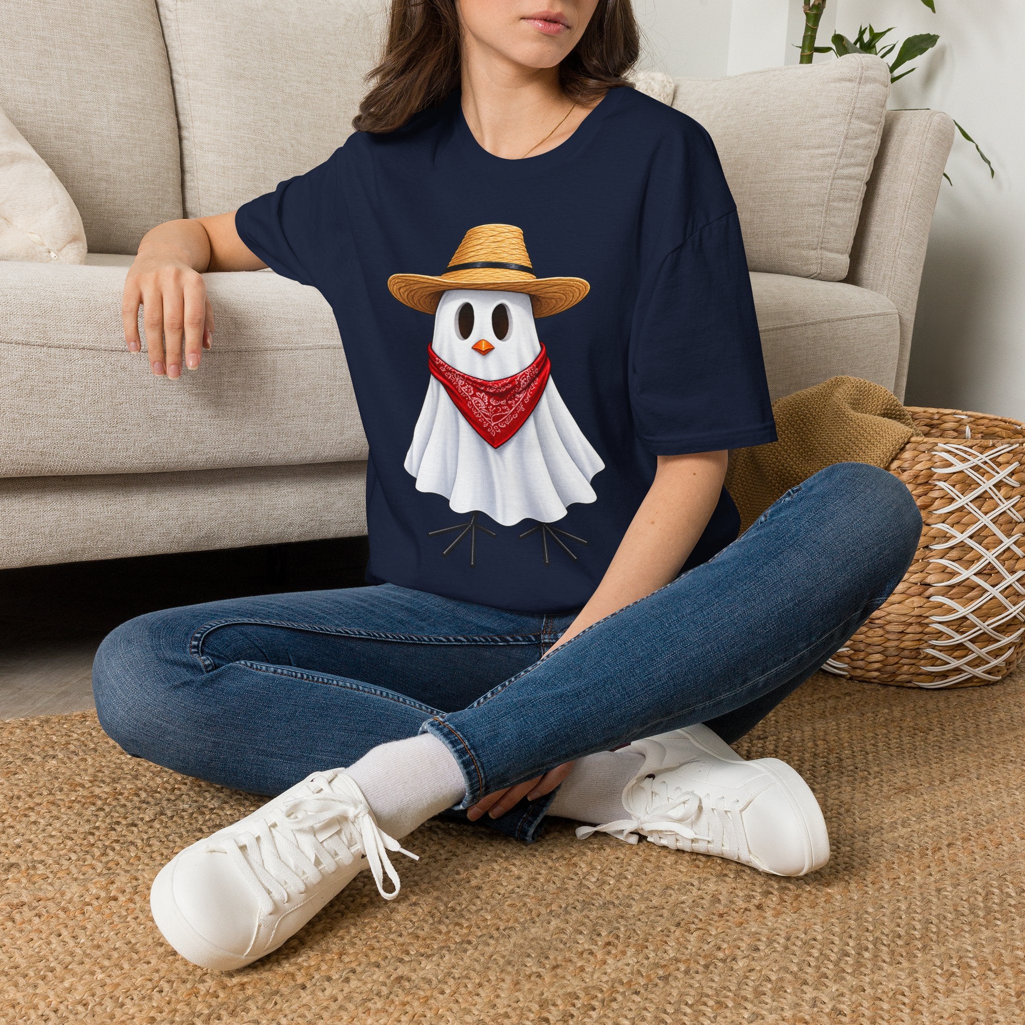 Ghost Chicken Cowboy Halloween Tee 👻🐔