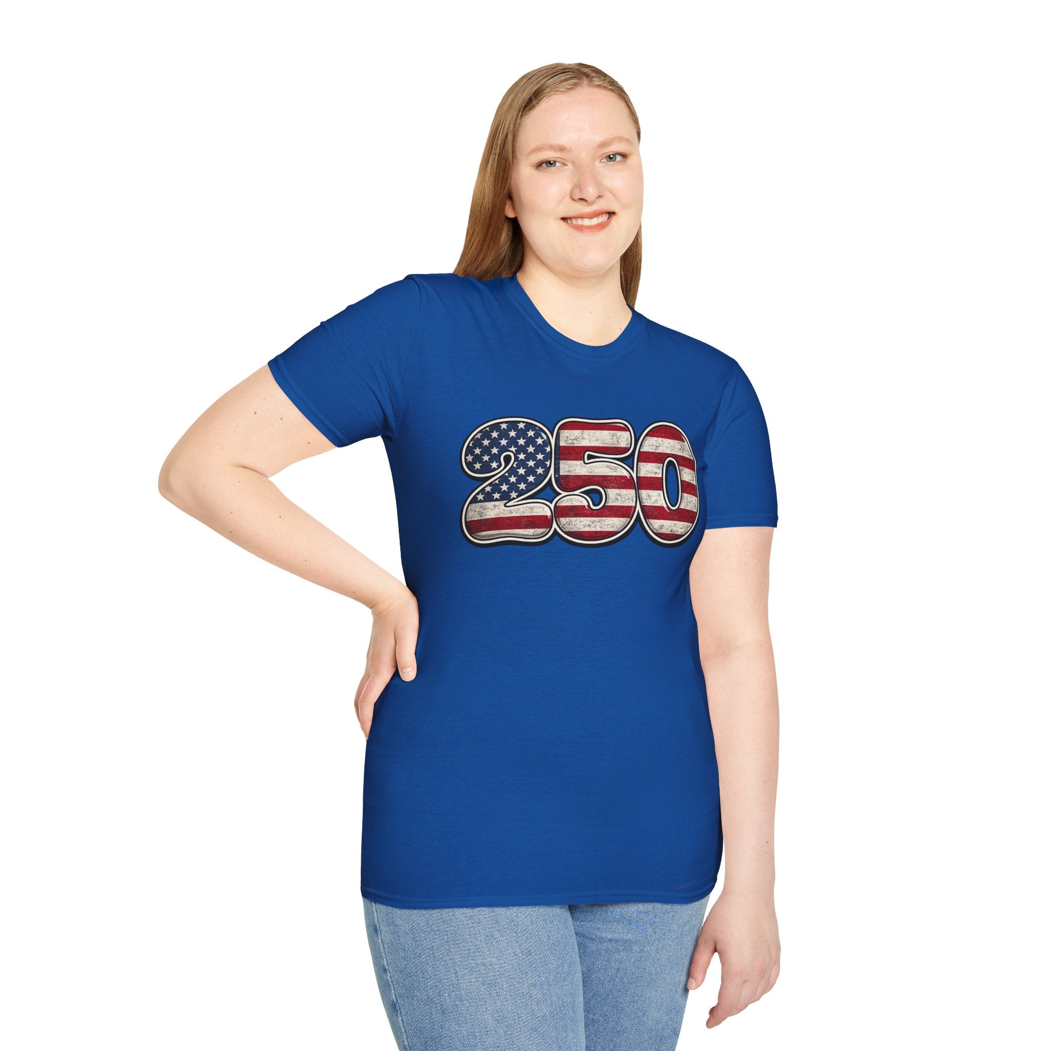 250 USA Flag T-Shirt — Patriotic Number Graphic Tee