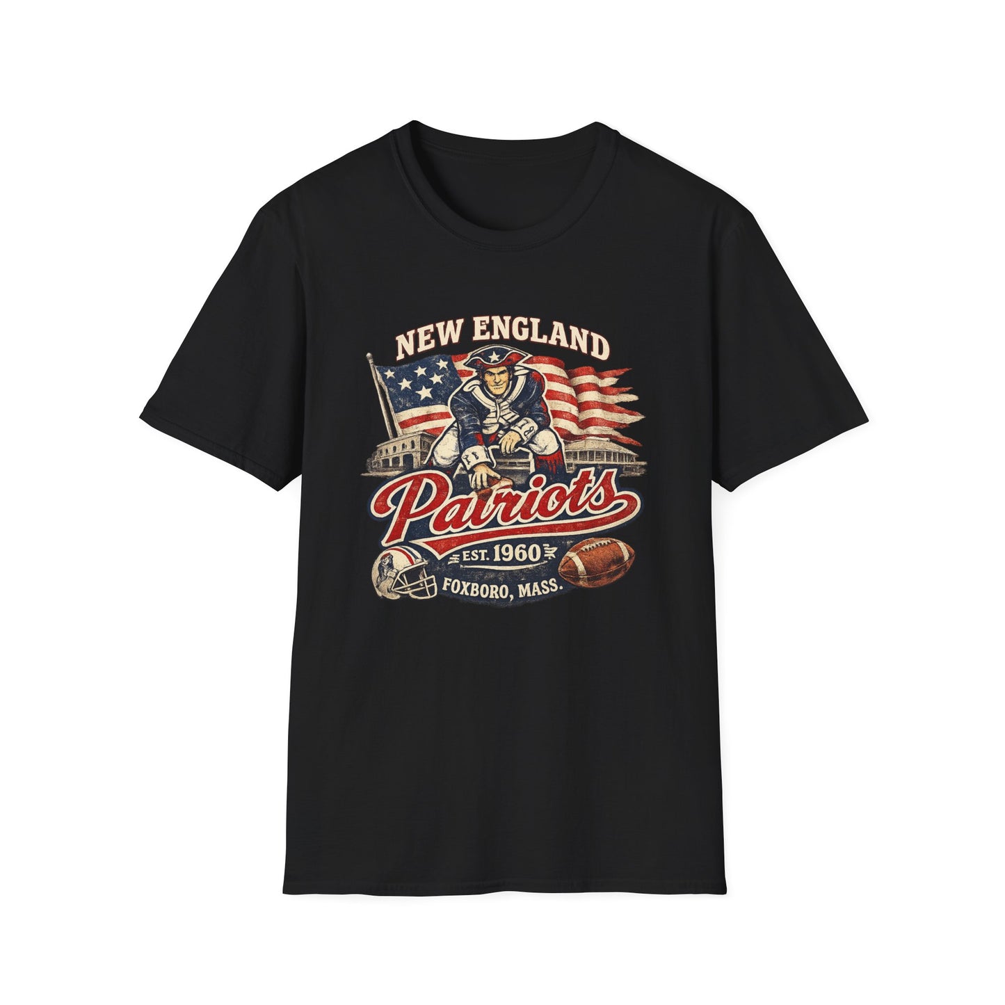 Patriots Vintage Football T-Shirt — New England, Foxboro Est. 1960