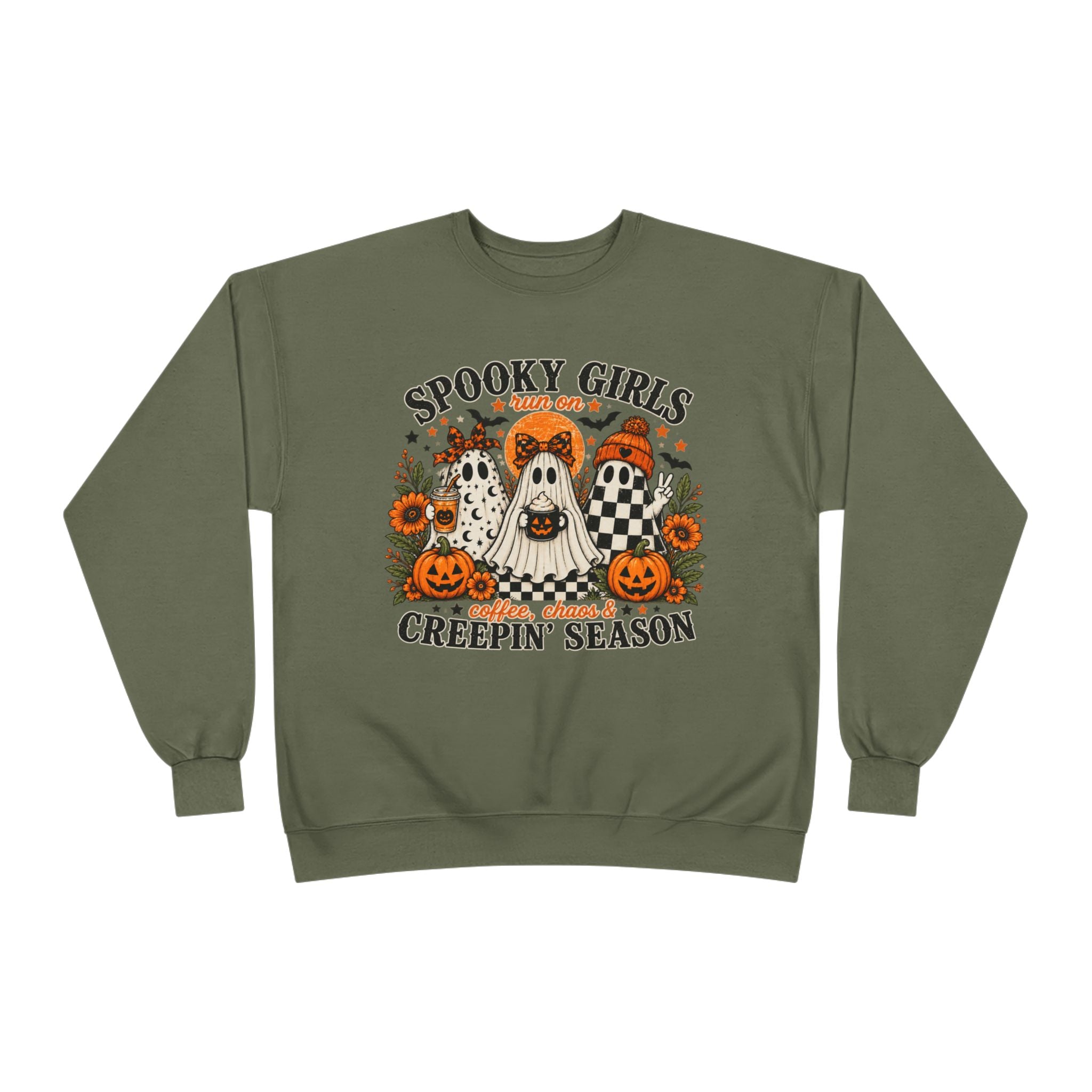Spooky Girls Coffee & Chaos Halloween Sweatshirt