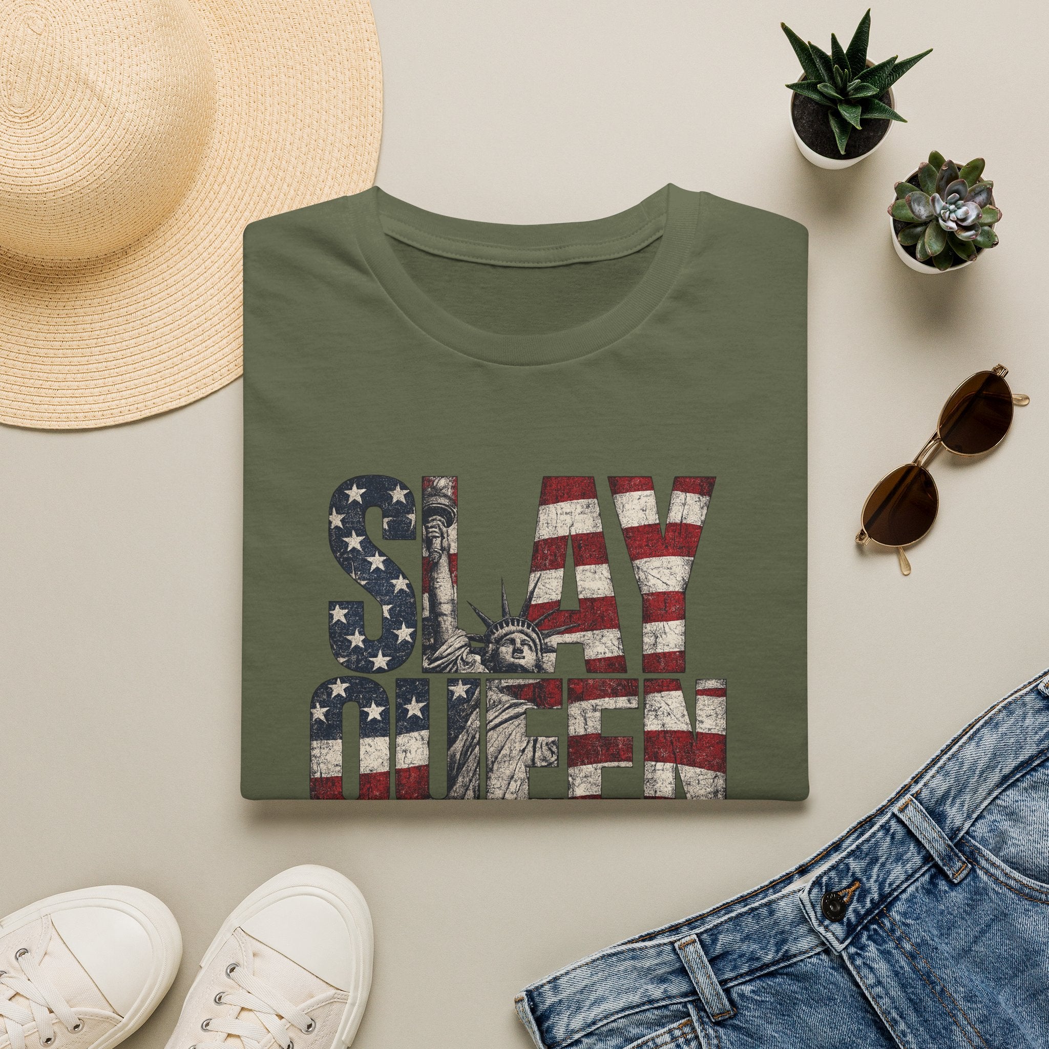 Slay Queen American Flag T-Shirt