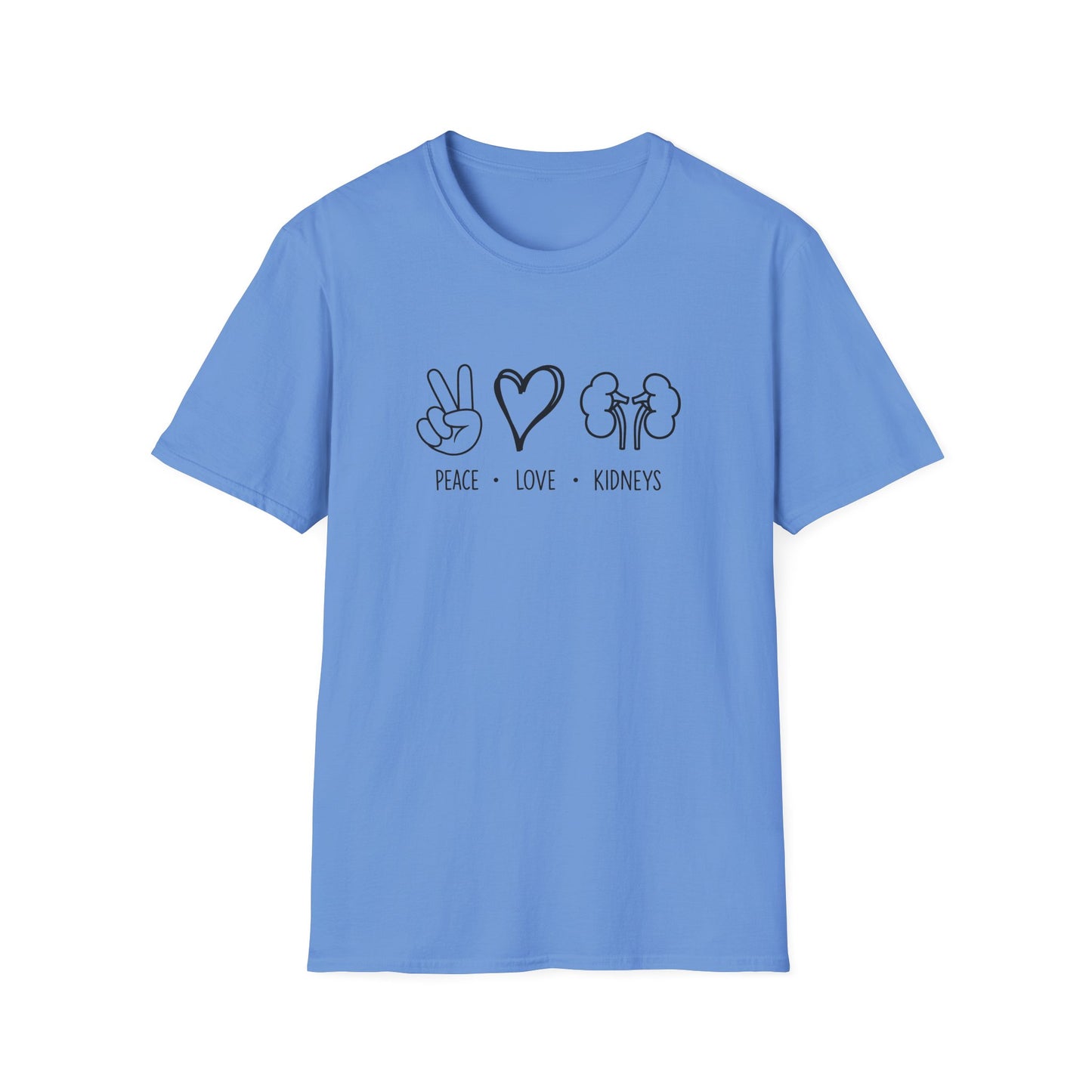 Peace Love Kidneys T-Shirt — Funny Kidney Transplant / Nephrology Gift