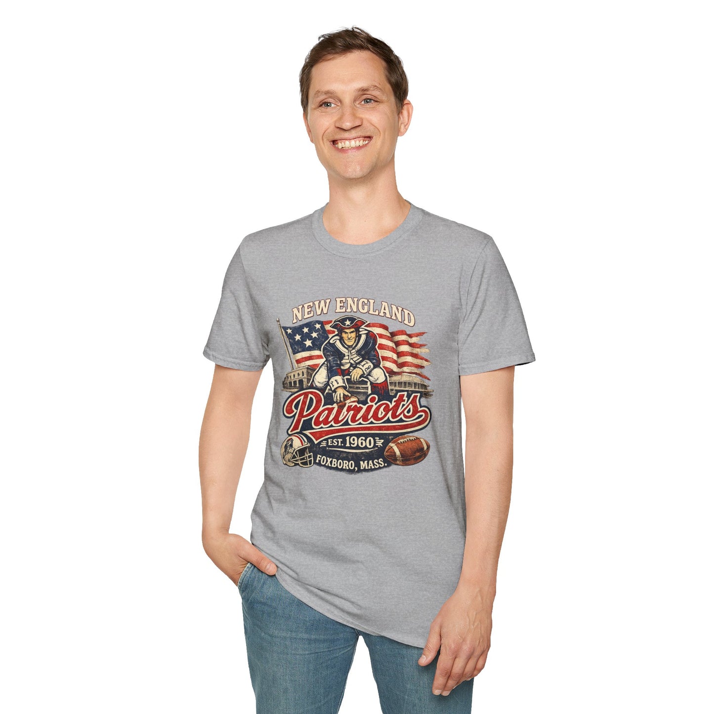 Patriots Vintage Football T-Shirt — New England, Foxboro Est. 1960