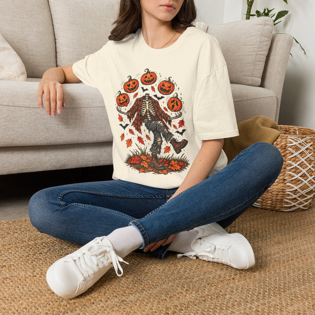 Headless Harvest – Juggling Pumpkins Halloween Tee 🎃💀