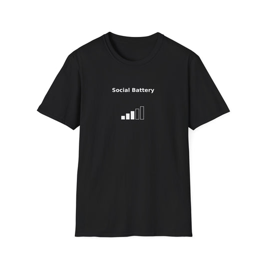 Social Battery T-Shirt — Minimalist Introvert Graphic Tee