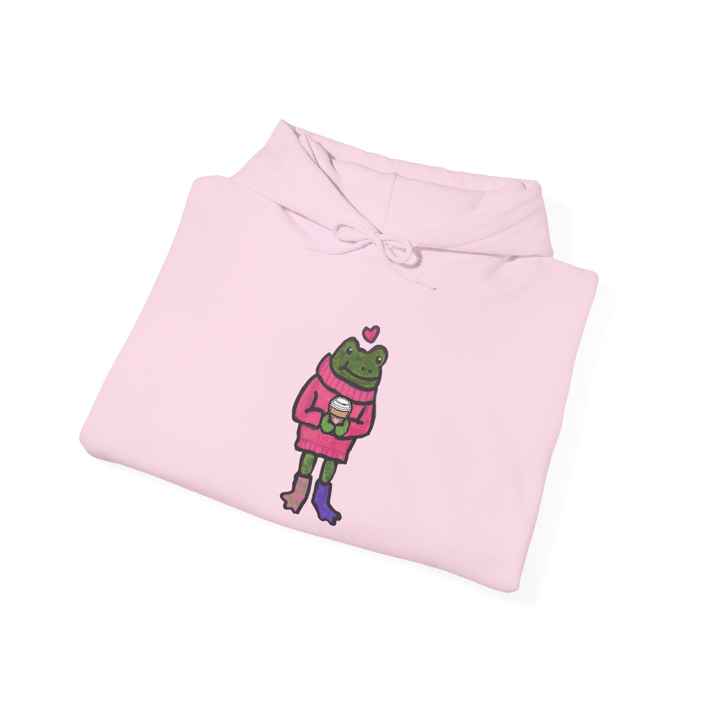 Cute Frog-Themed Unisex Hoodie - Cozy Heavy Blend Sweatshirt for All Occasions