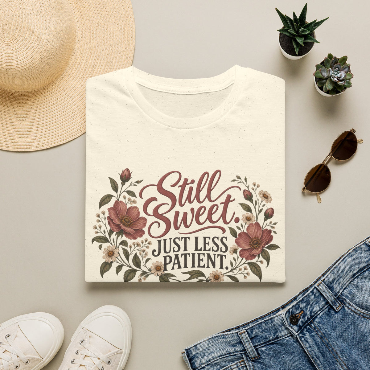 Still Sweet, Just Less Patient – Floral Softstyle Tee