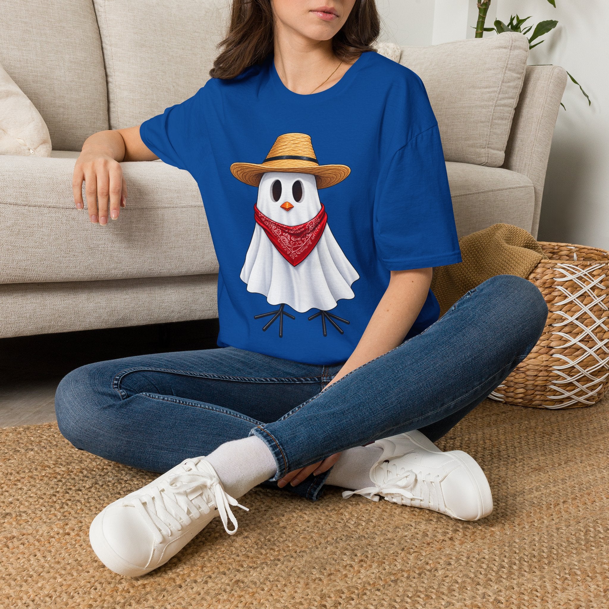 Ghost Chicken Cowboy Halloween Tee 👻🐔