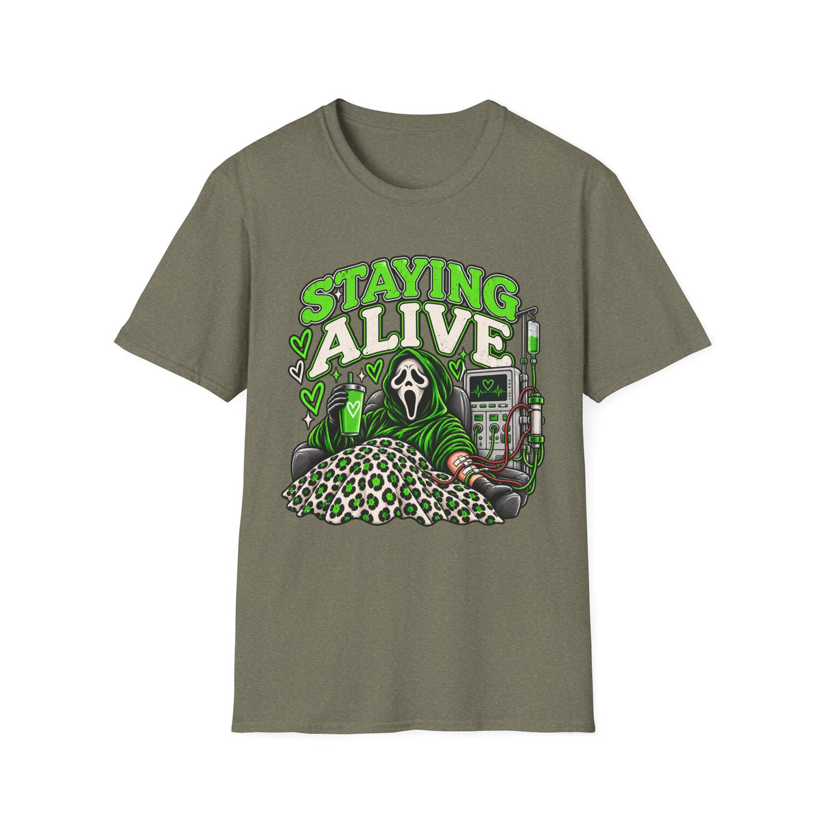 Staying Alive Dialysis Softstyle T-Shirt – Funny Kidney Awareness Tee