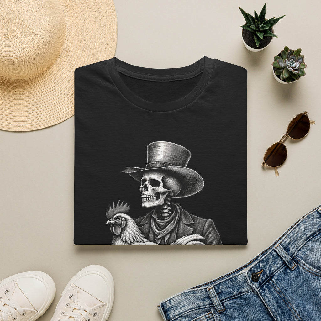 Til Death Do Us Farm – Skeleton & Chicken Funny Farm Tee 💀🐓