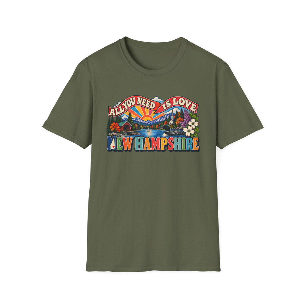 New Hampshire Retro 'All You Need Is Love' T-Shirt