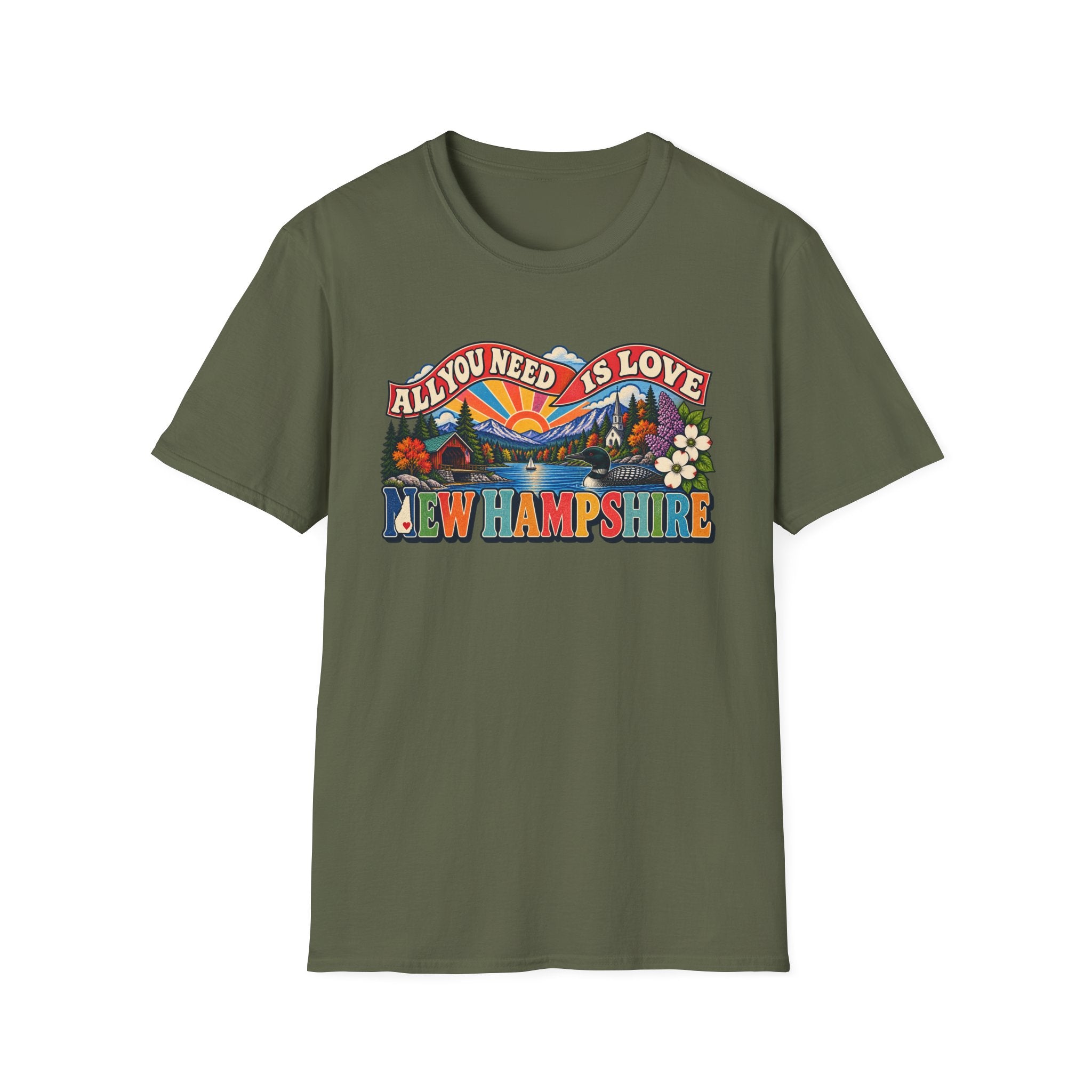 New Hampshire Retro 'All You Need Is Love' T-Shirt