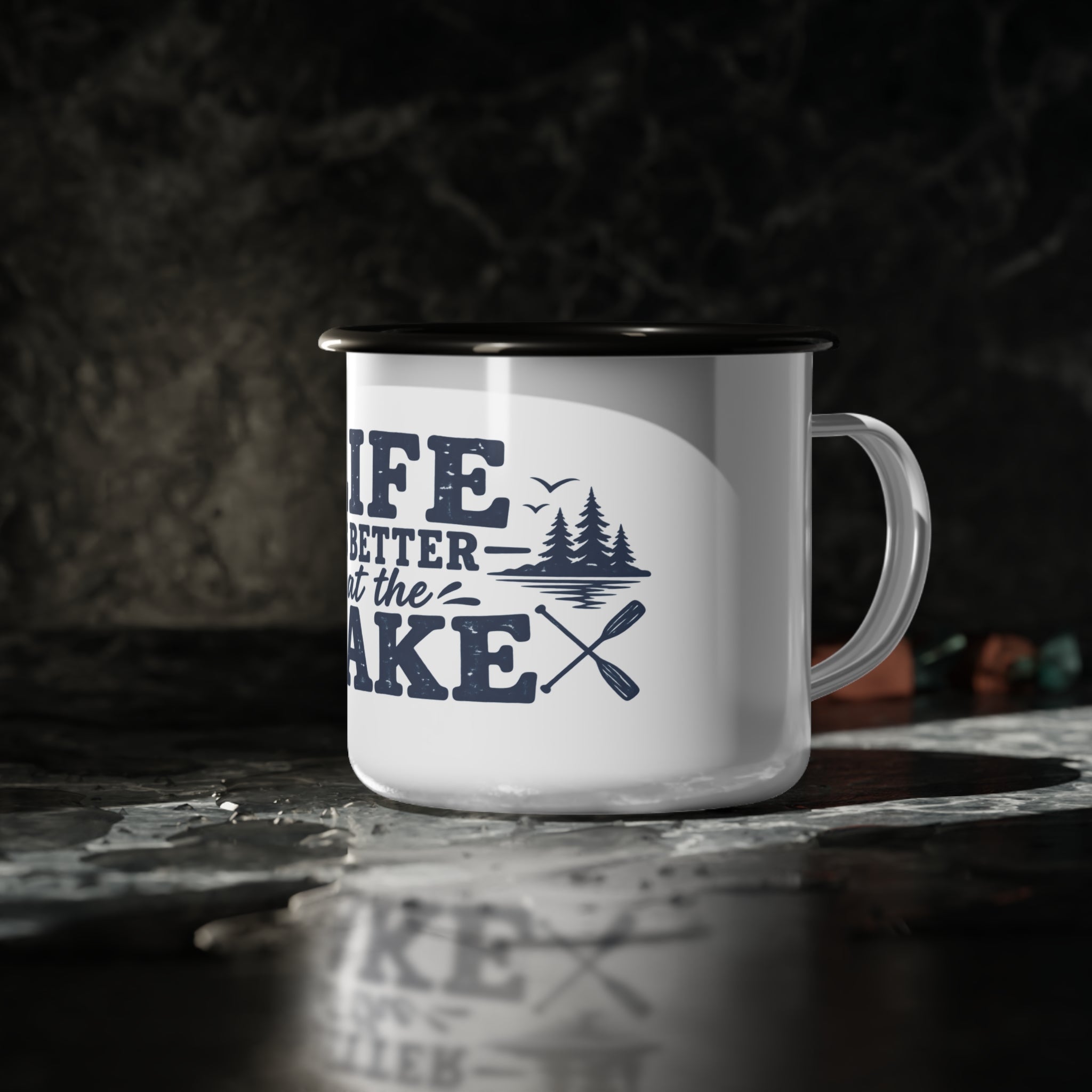 Life Is Better at the Lake Enamel Camping Mug 🏕️🌊
