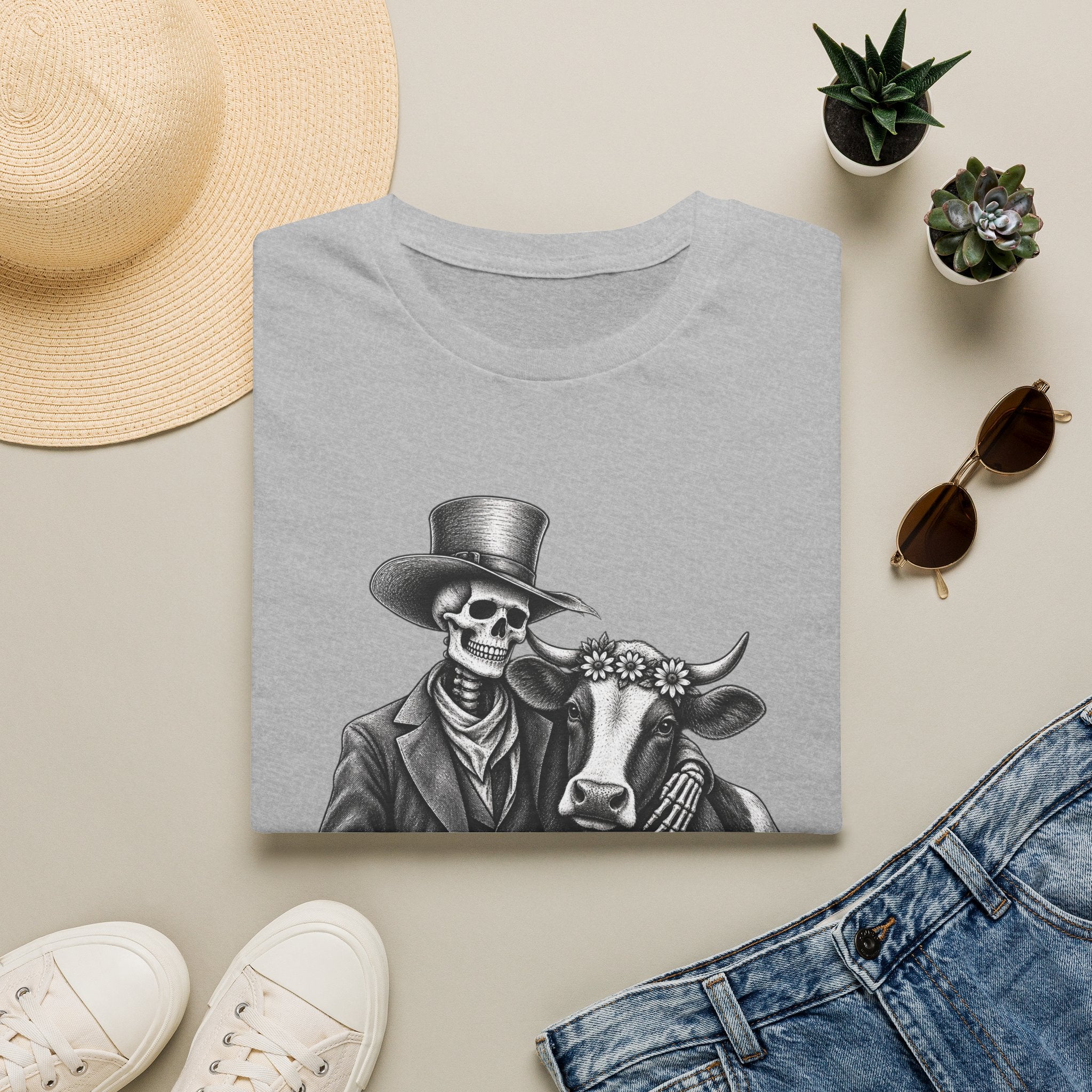Til Death Do Us Farm – Skeleton & Cow Funny Farm Tee 💀🐄