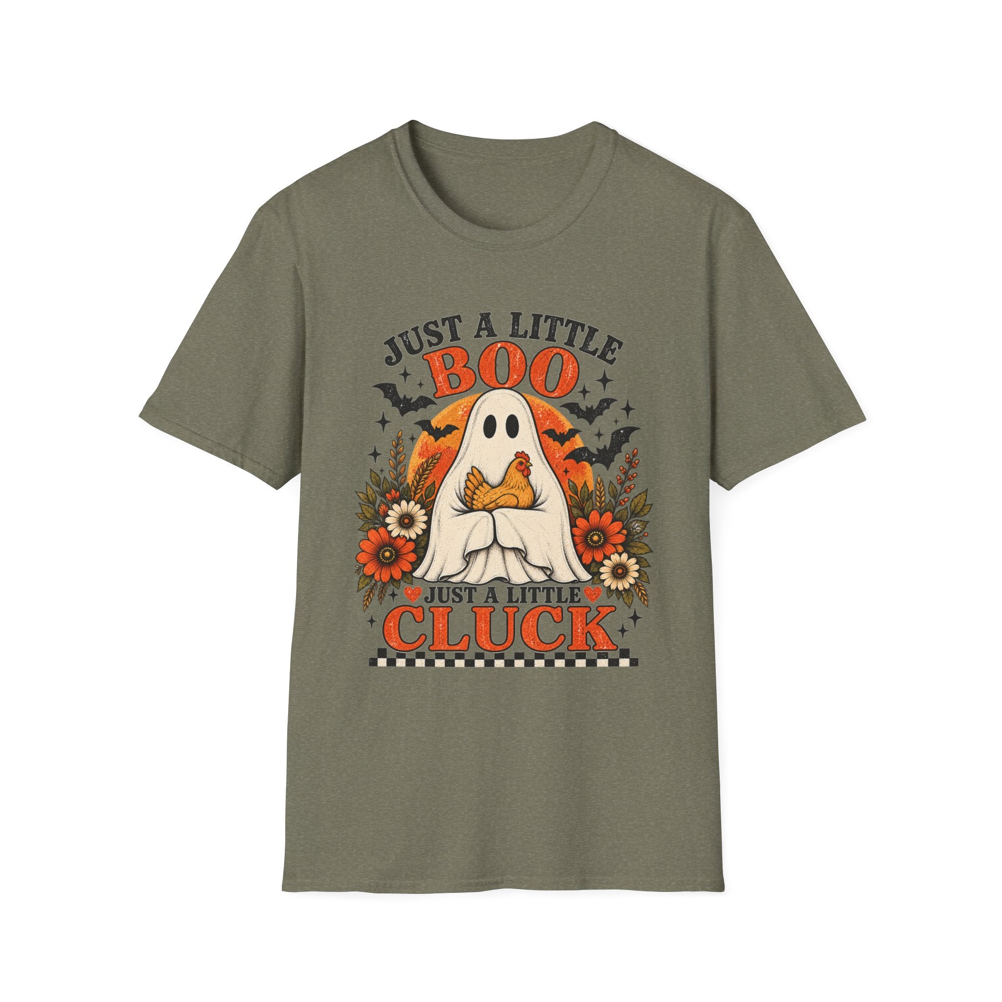 Just a Little Boo, Just a Little Cluck Halloween Chicken Tee