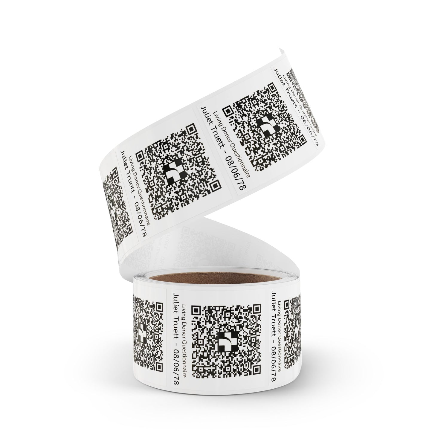 Custom QR Code Square Sticker Rolls for Events & Labels