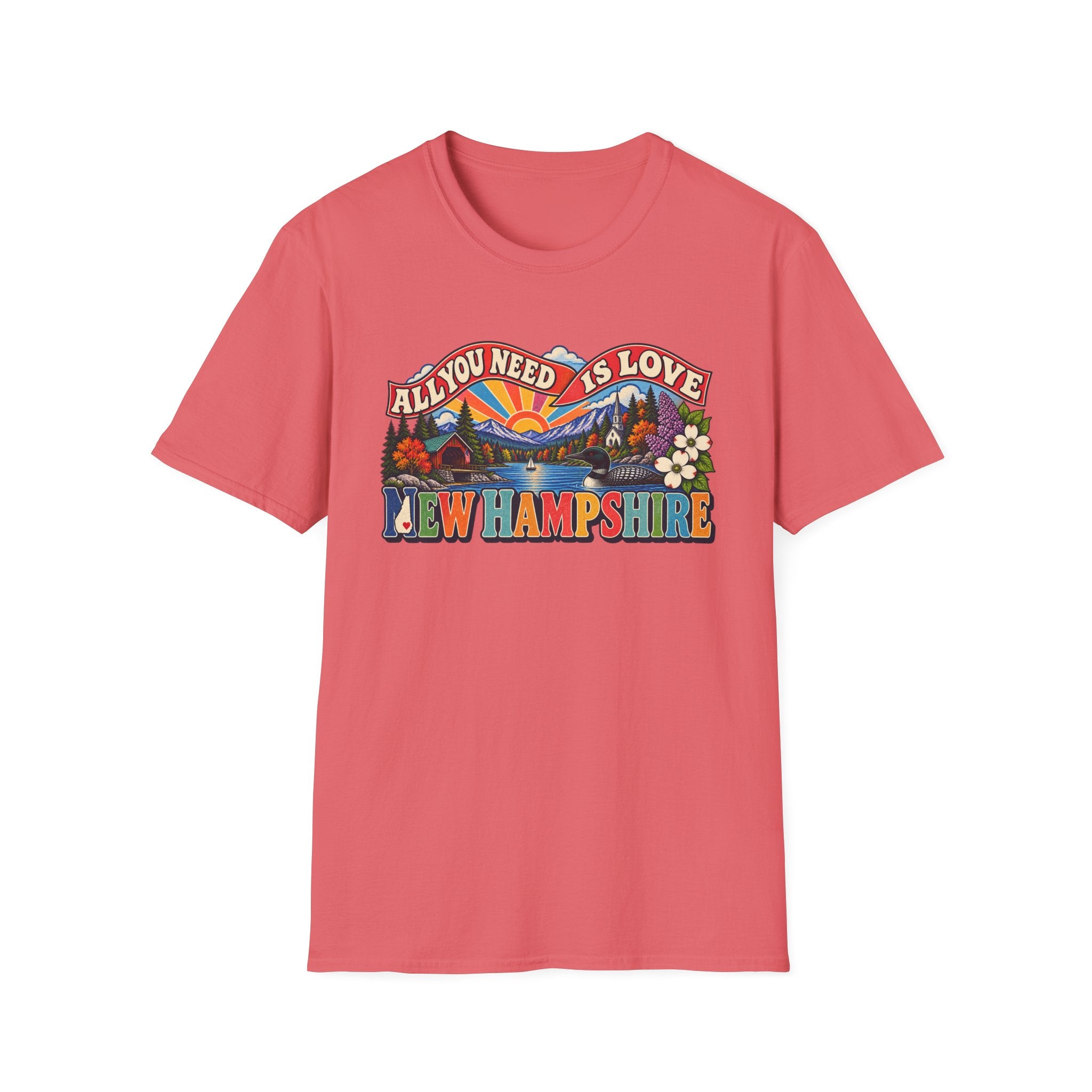 New Hampshire Retro 'All You Need Is Love' T-Shirt