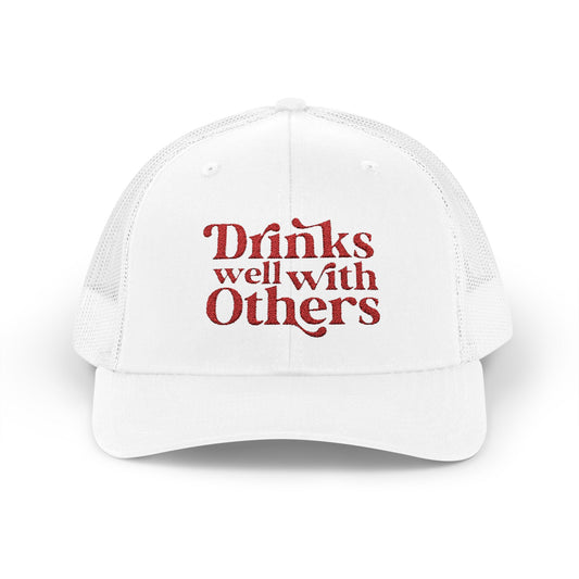 Humorous Snapback Trucker Cap - Perfect for Parties, Gatherings, and Gifts, Drinks Well with Others, Fun Hat, Funny Gift Idea, Casual Style