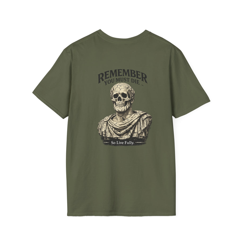 Memento Mori T-Shirt — Minimalist Latin Remembrance Tee