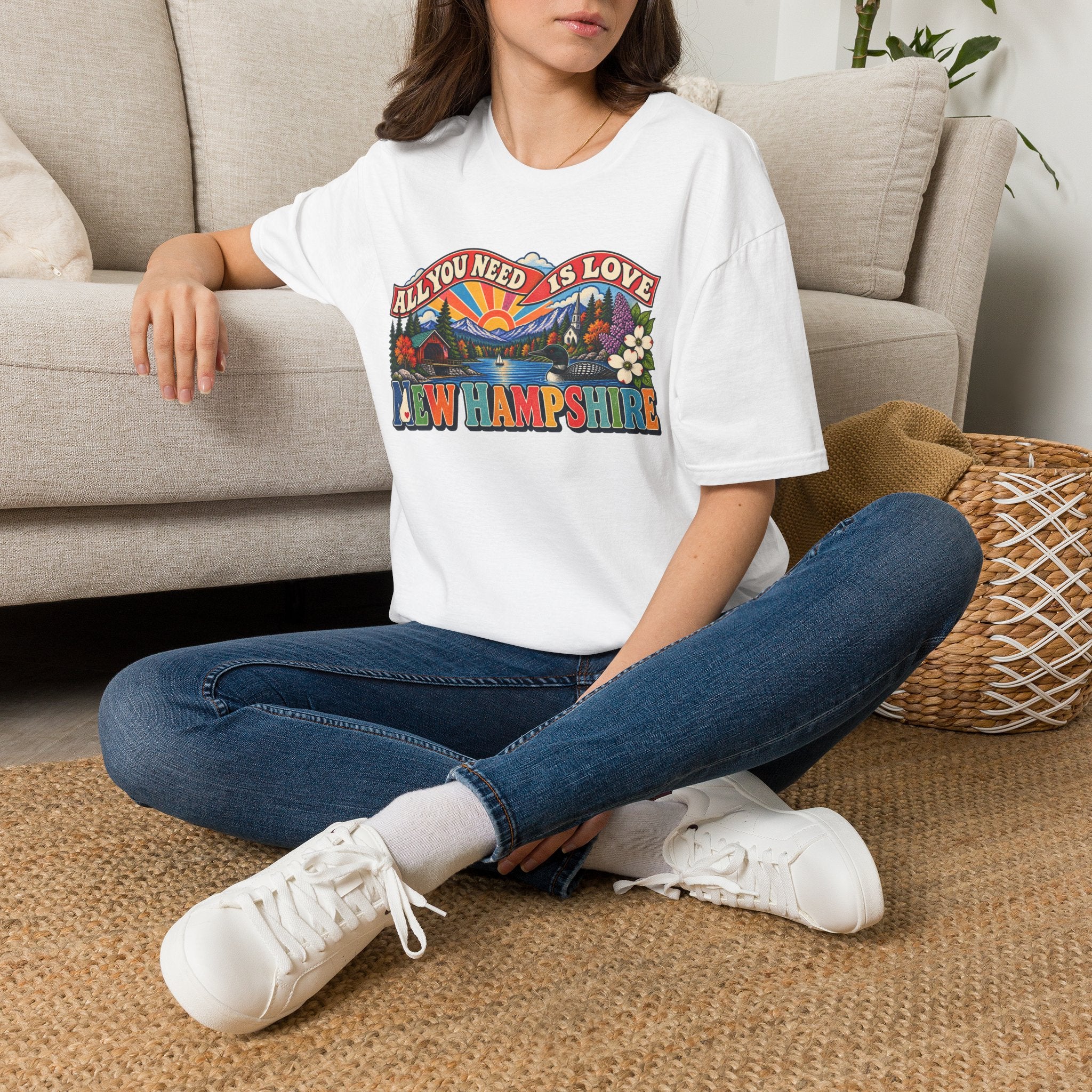 New Hampshire Retro 'All You Need Is Love' T-Shirt