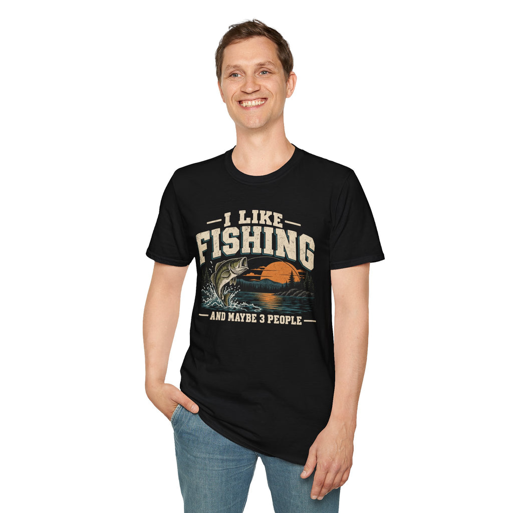 I Like Fishing and Maybe 3 People – Funny Fishing Graphic Tee