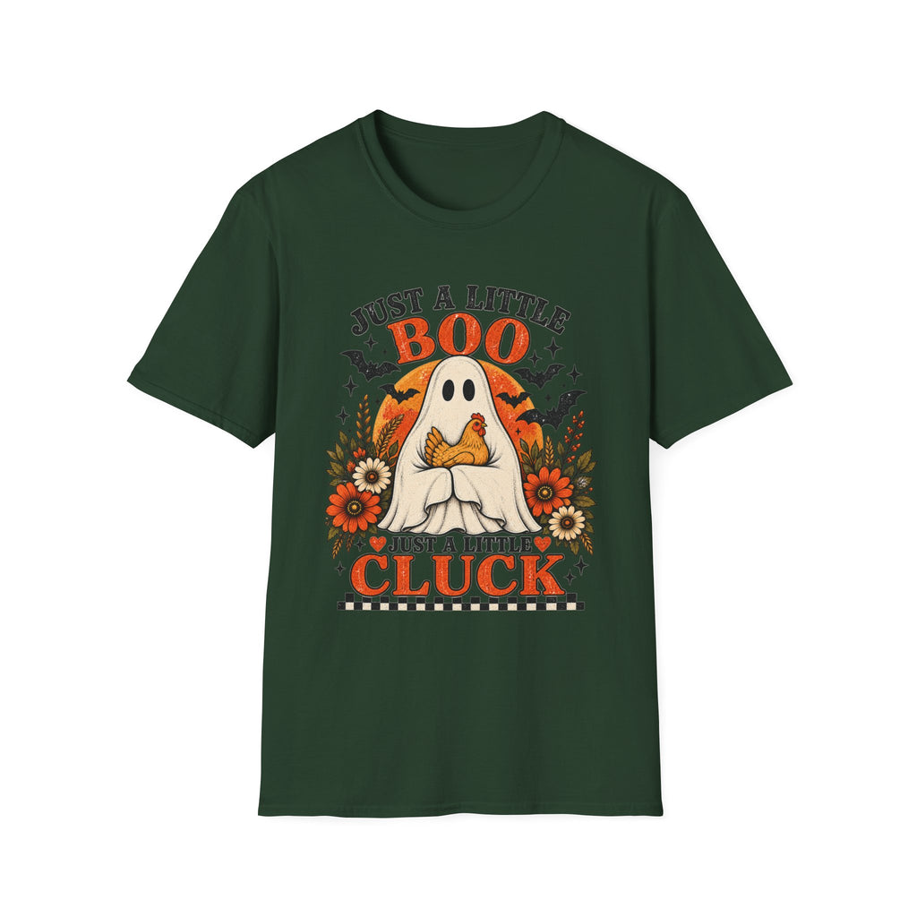Just a Little Boo, Just a Little Cluck Halloween Chicken Tee