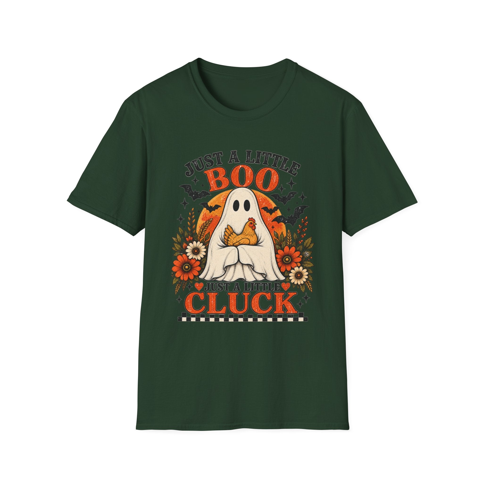 Just a Little Boo, Just a Little Cluck Halloween Chicken Tee
