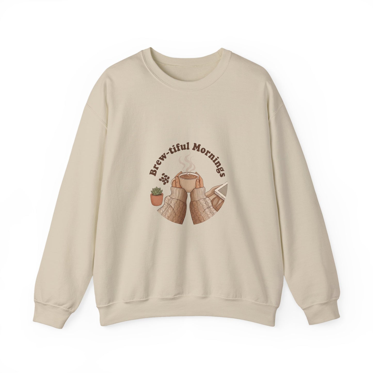 Brew-tiful Mornings Sweatshirt | coffee aesthetic, latte art design