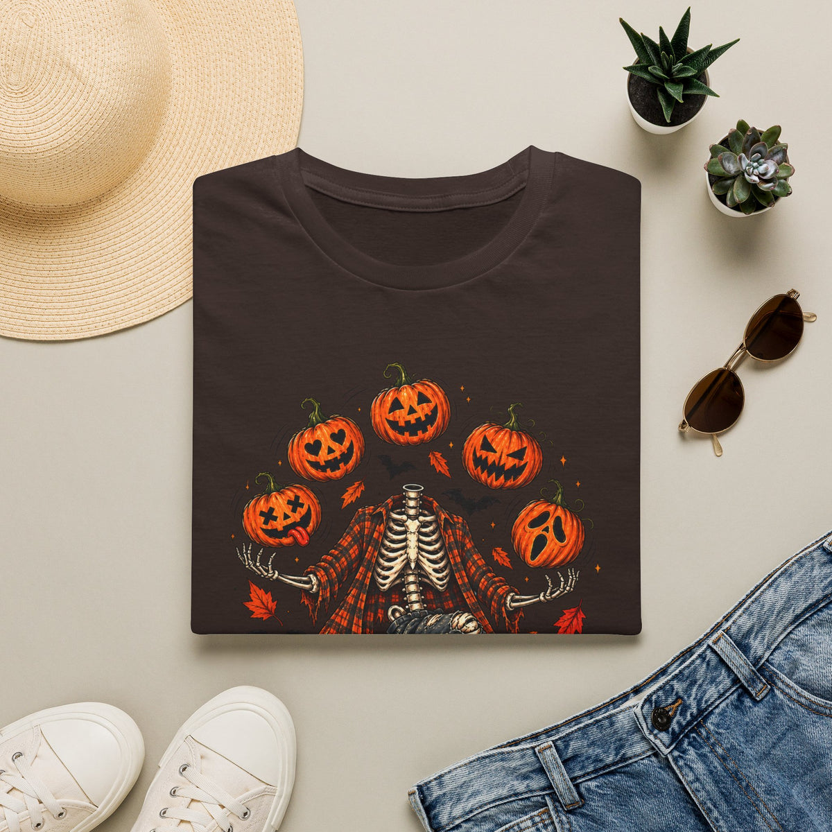 Headless Harvest – Juggling Pumpkins Halloween Tee 🎃💀
