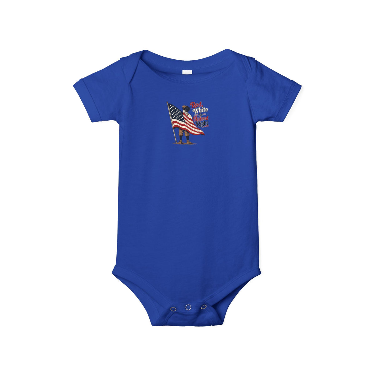 Red & White Raised-Right Infant One-Piece Bodysuit