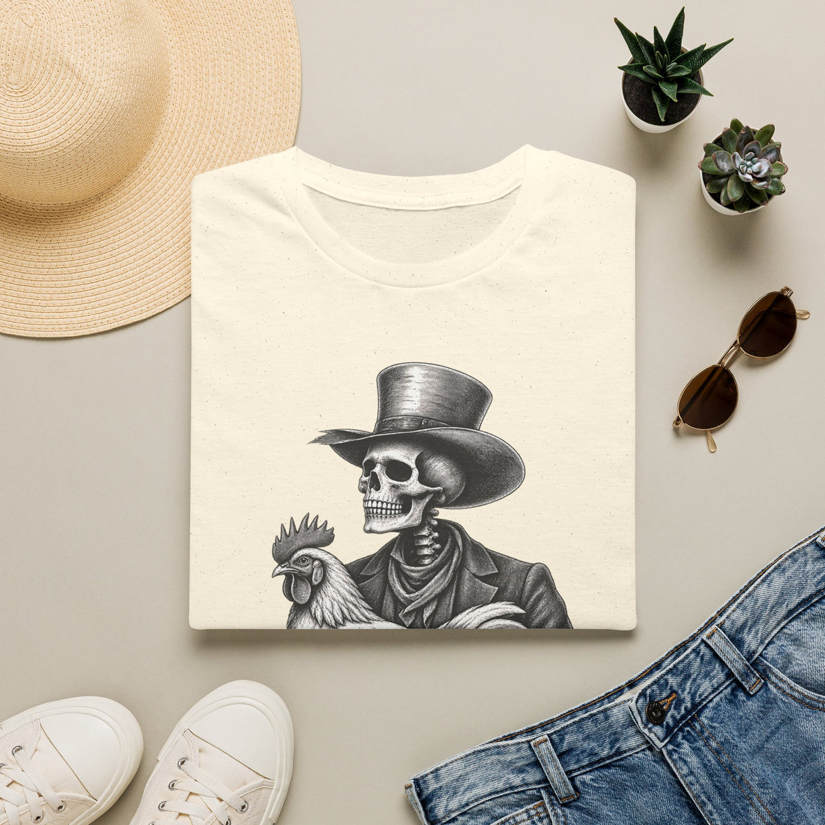 Til Death Do Us Farm – Skeleton & Chicken Funny Farm Tee 💀🐓