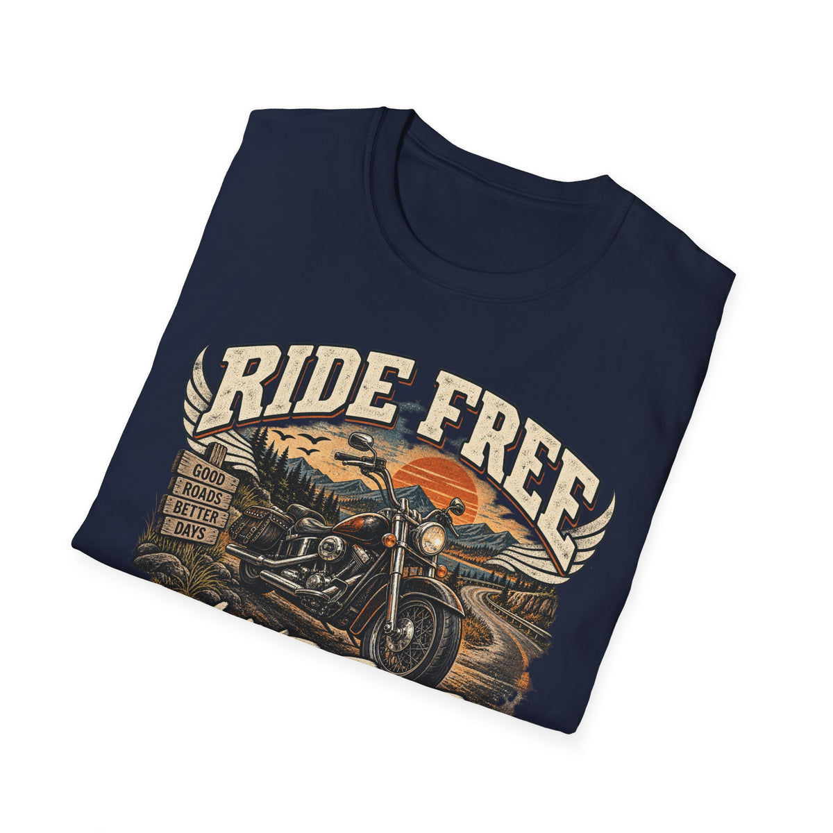 Ride Free, Live Free – Vintage Motorcycle Graphic Tee